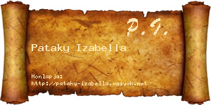Pataky Izabella névjegykártya